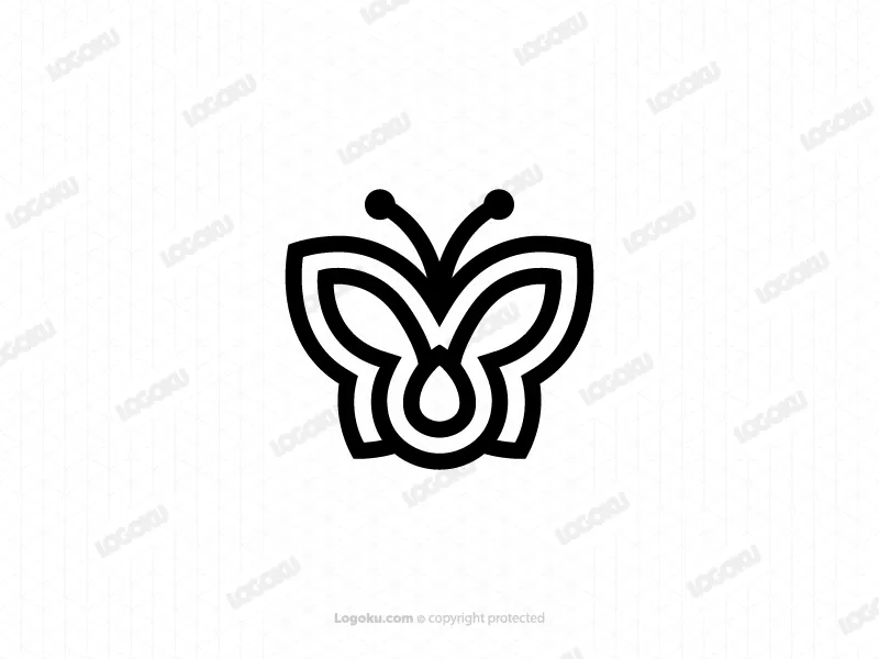 Logo De Papillon Noir De Beauté