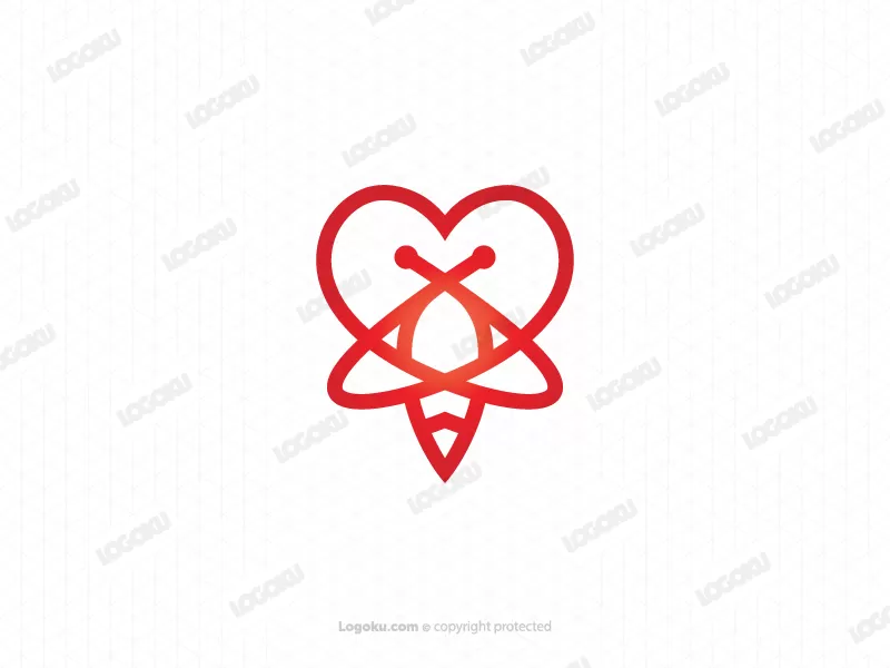 Un logo a forma di ape a forma di cuore