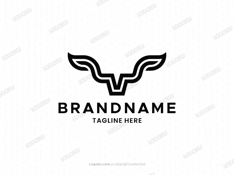 Black Bull Letter V Logo