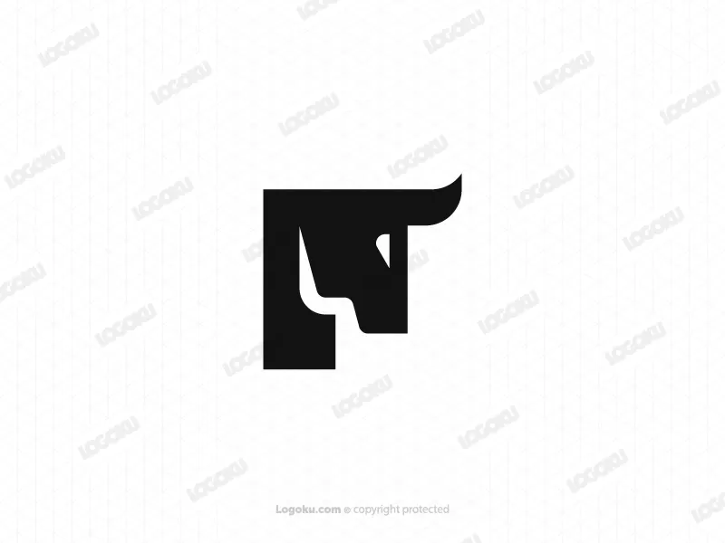 Letra P Logotipo De Toro Negro
