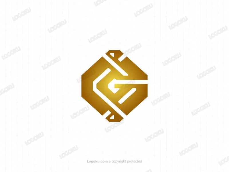Logotipo de tipografía de diamante letra G