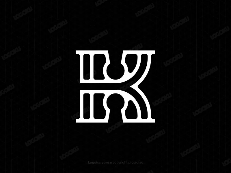 حرف K ثقب المفتاح رمز الهوية الشعار