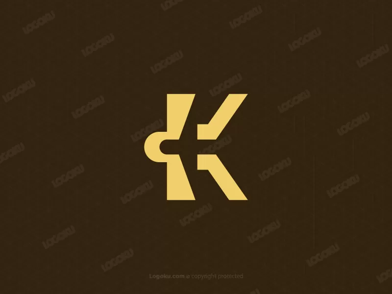 Minimalistisches Flugzeug-Logo mit dem Buchstaben K