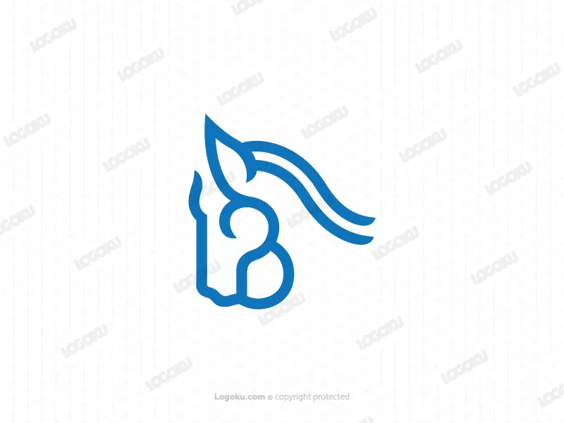 B Logo del cavallo con testa blu