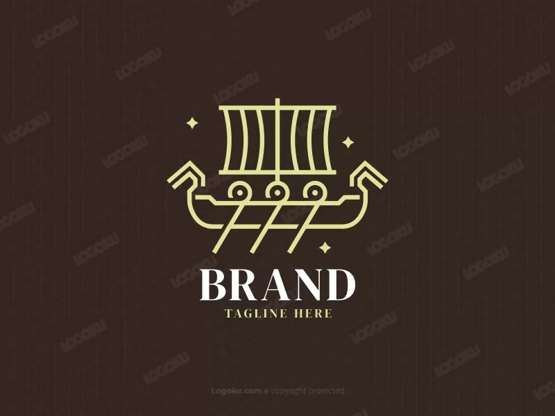 Dynamic Viking Ship Logo