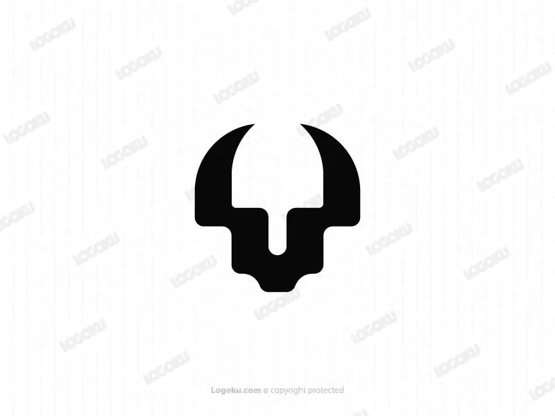 Logo de la lettre V du taureau fort
