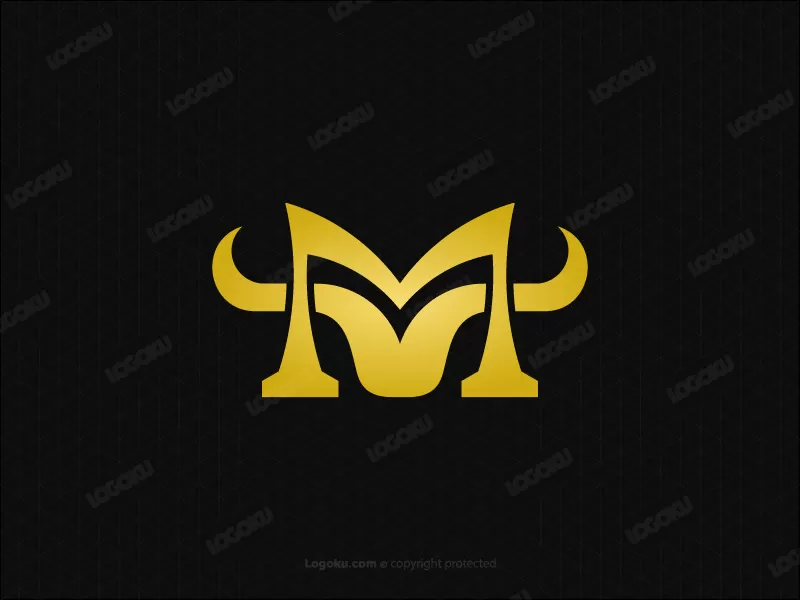 Logo Taureau Lettre M Or
