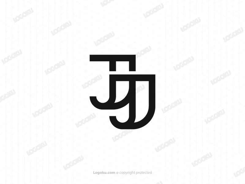 Logotipo del monograma de la letra Jj