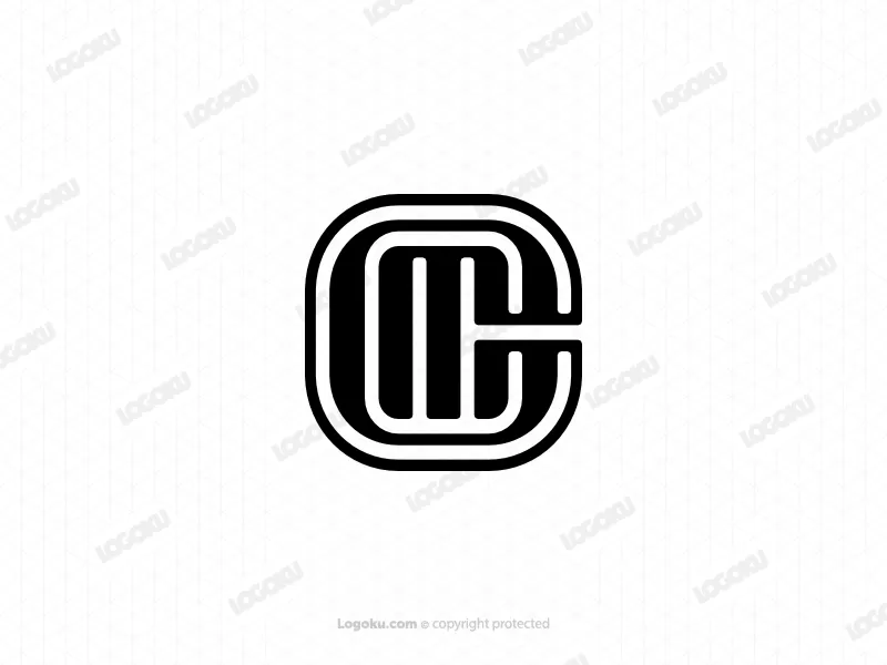 شعار مميز للهوية الأولية للحرف Cm