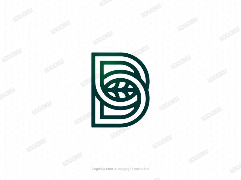 حرف B ورقة طبيعة Lettermark الشعار