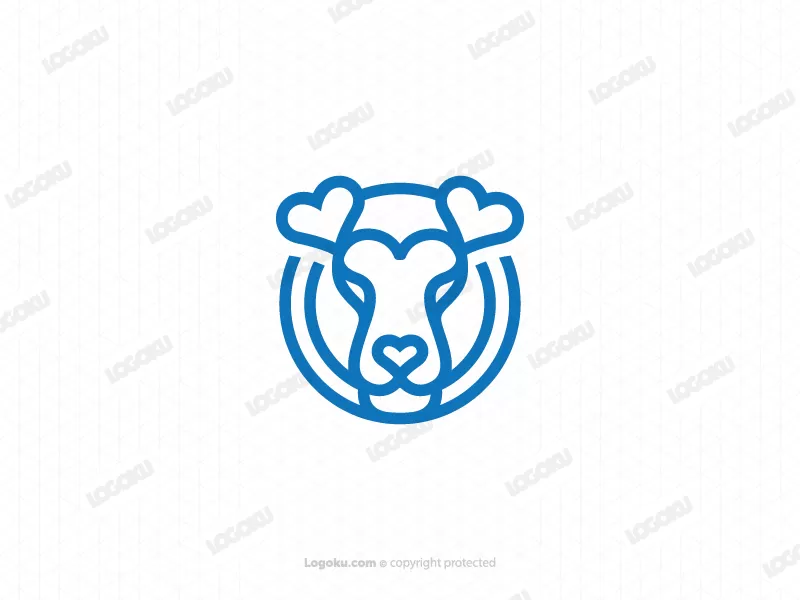 Care Logo della tigre con la testa blu