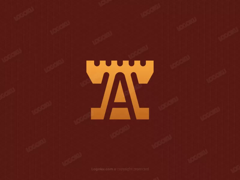 Letter A Or At Fortress Logo