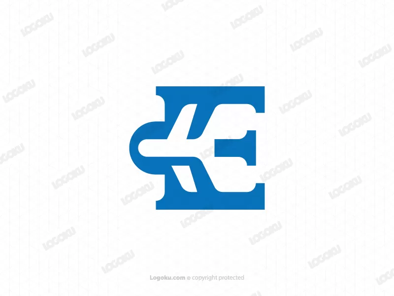 Buchstabe E Flugzeug-Logo