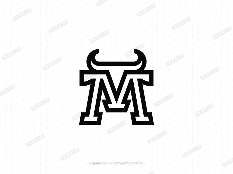 Black Bull M Letter Logo