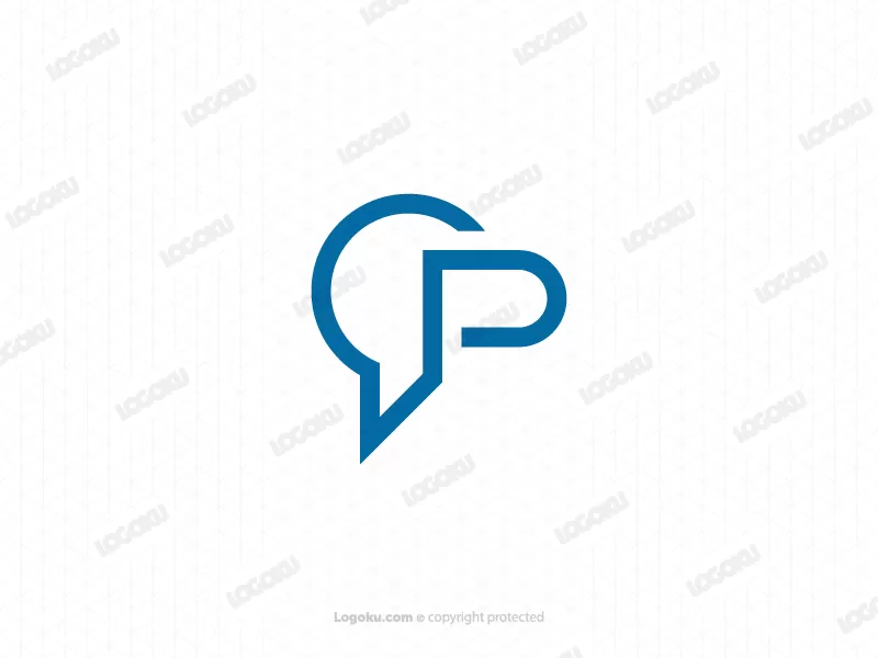 Minimalistisches Chat-Logo mit dem Buchstaben P