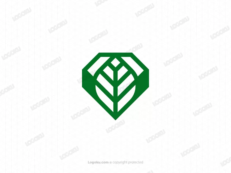 Logotipo moderno de hoja de diamante