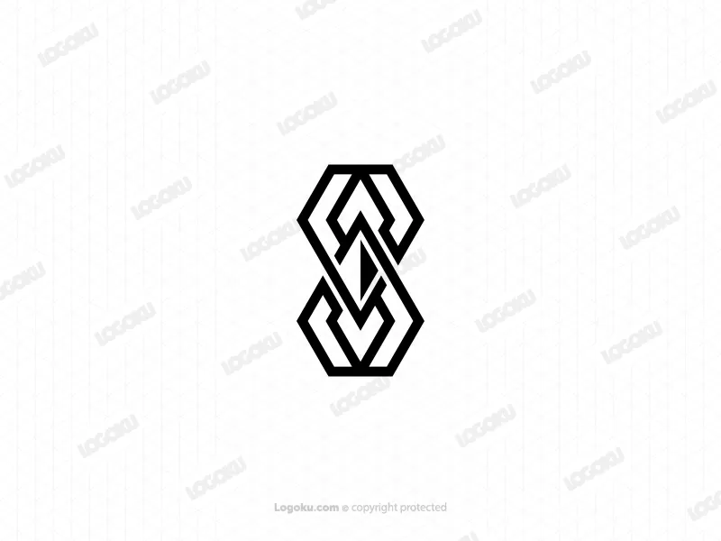 Logo élégant en diamant de la lettre S
