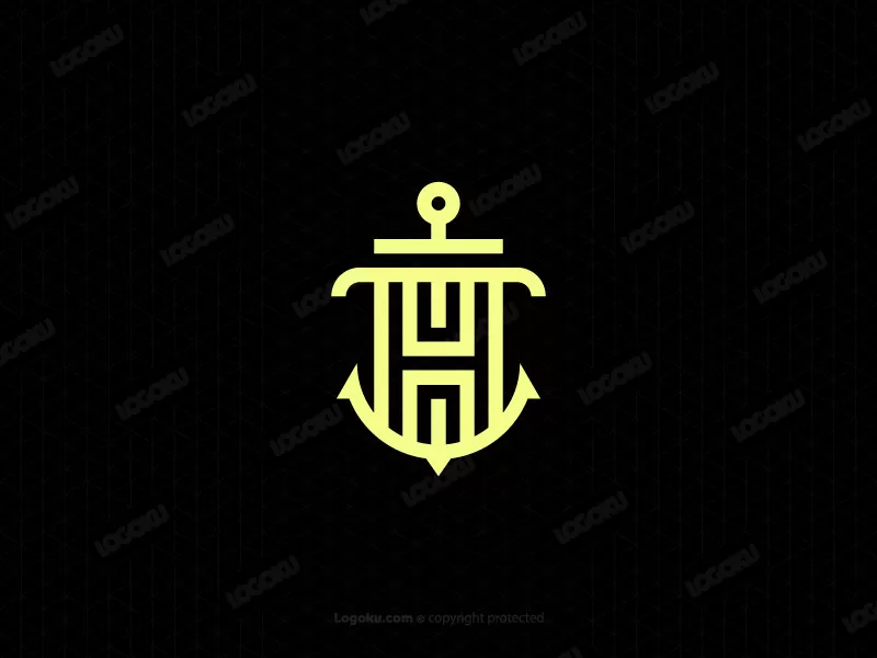 حرف H شعار عمود المرساة