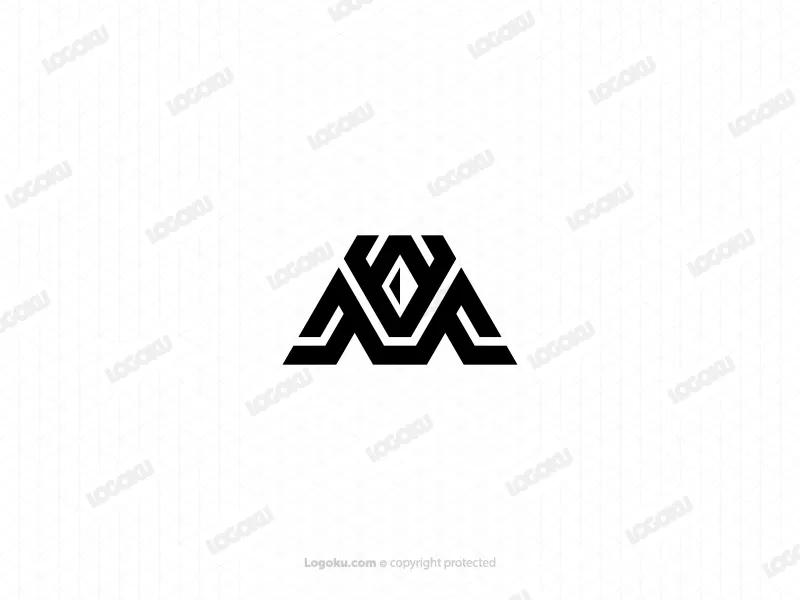 Logo monogramme lettre M ou Am Crown