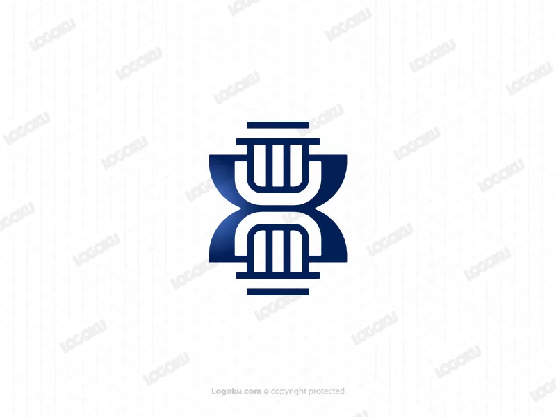 Buchstabe X Säulenidentität Monogramm-Logo