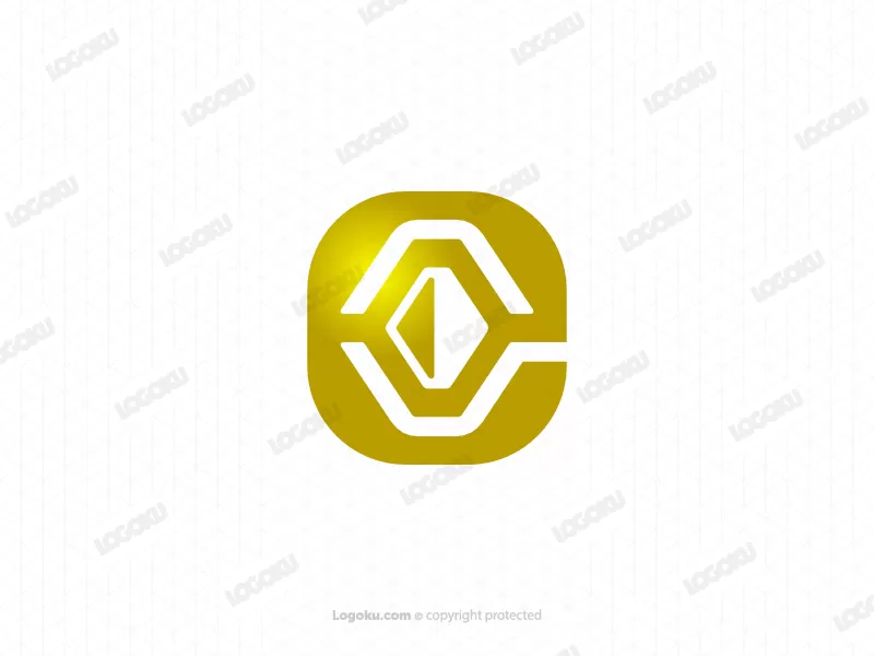 Logotipo elegante icónico del oro del diamante de la letra E