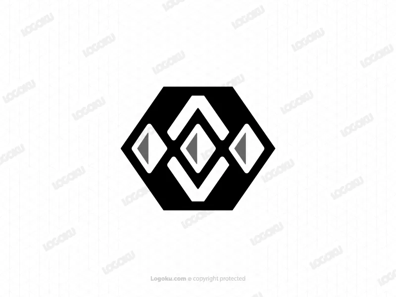 Logotipo de identidad icónico de cristal de triple diamante