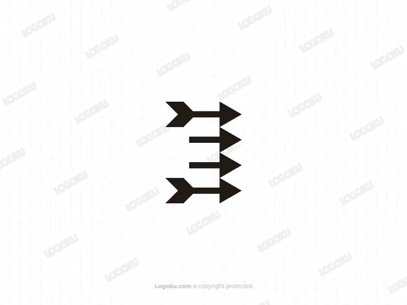 Lettre E Flèche Monogramme Gestalt