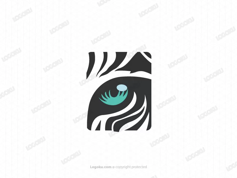 Logotipo de ojo de tigre blanco 