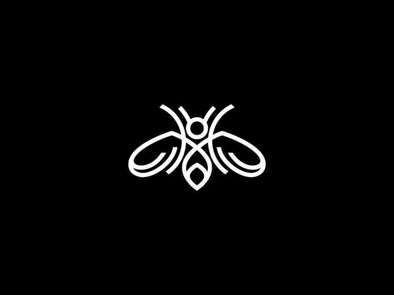 Logo d'abeille blanche fraîche