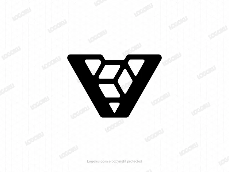 Logo Cube Lettre V