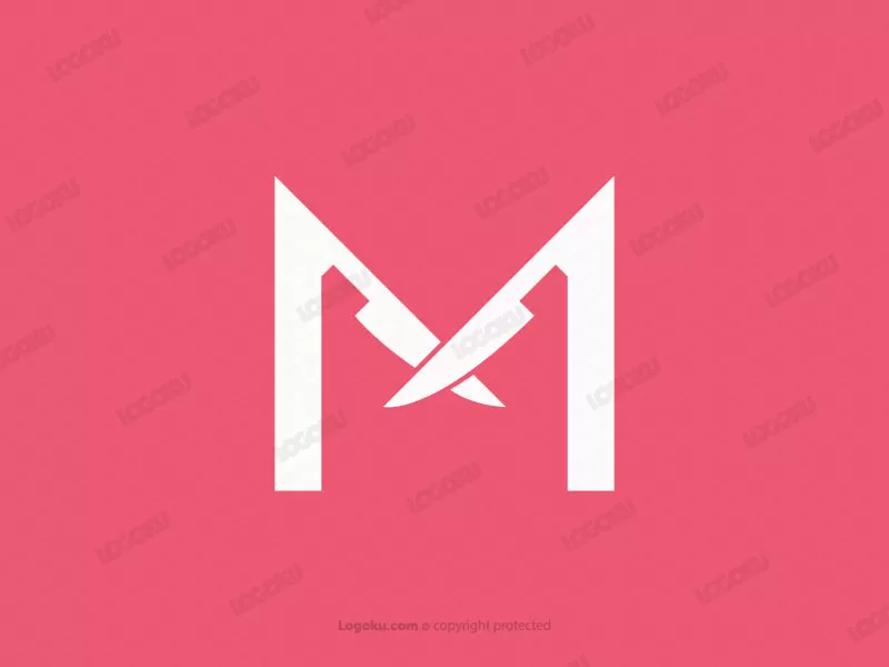 Logo de couteau M moderne