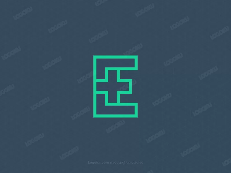 Logotipo médico minimalista de la letra E