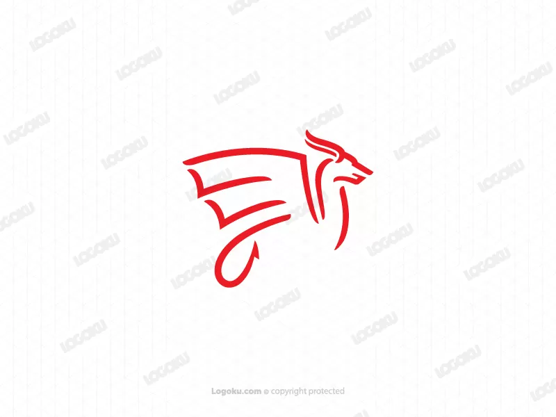 Logotipo del dragón rojo con estilo
