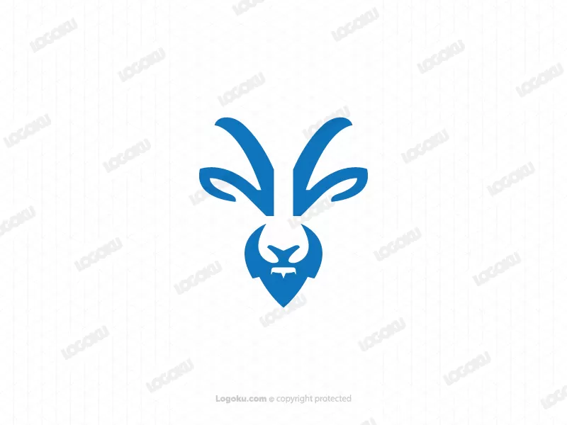 Logo de chèvre bleu cool