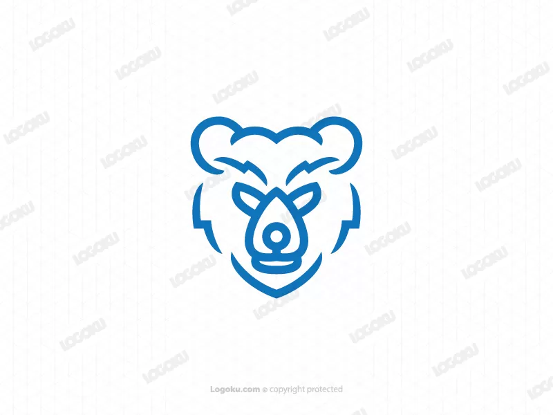 Logotipo del oso de poder azul