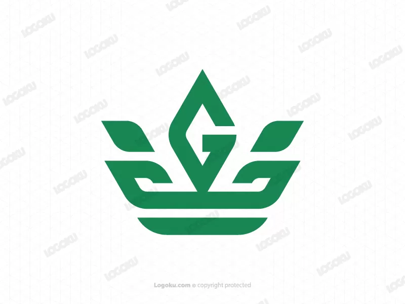 Letter G Crown Leaf Logo