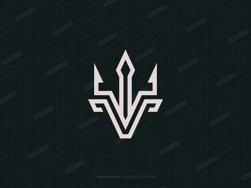 Trident Deer Letter V Logo