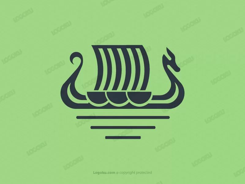Logotipo De Barco Vikingo
