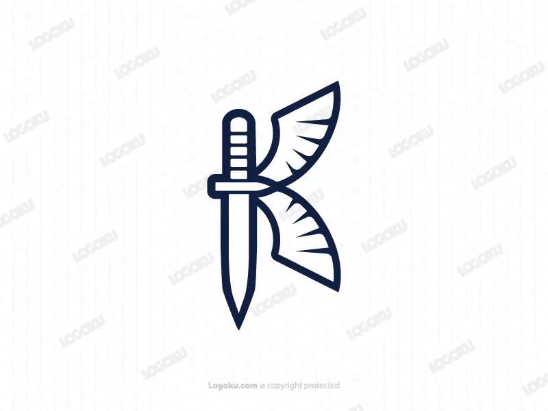 Letter K Sword Logo 