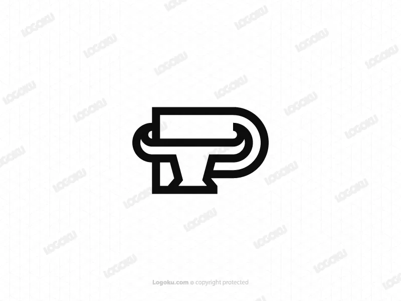 Logotipo moderno de la letra P Bull