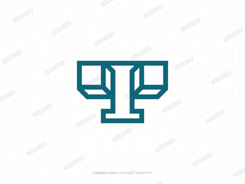 Logotipo de letra T de caja moderna