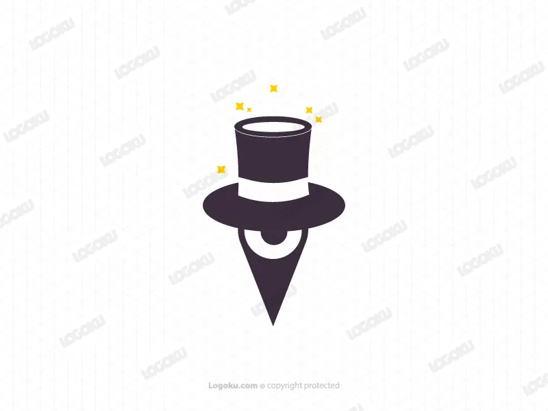 Logo de chapeau d'oeil d'emplacement magique