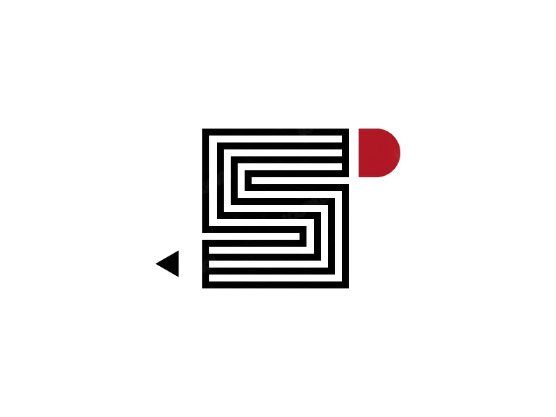 Logo de crayon de lettre S