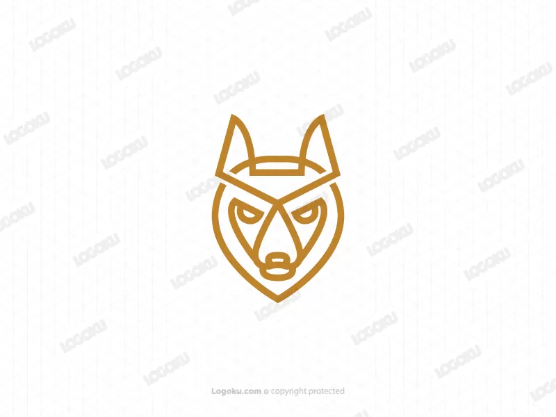 Logo simple du loup doré