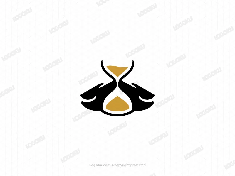 Horloge De Sable Logo Loup Noir
