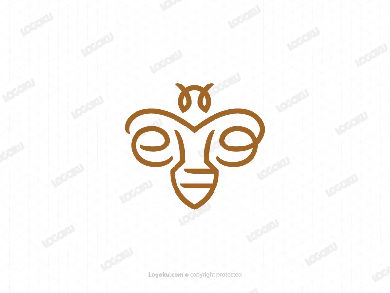Stylized Golden Bee Logo