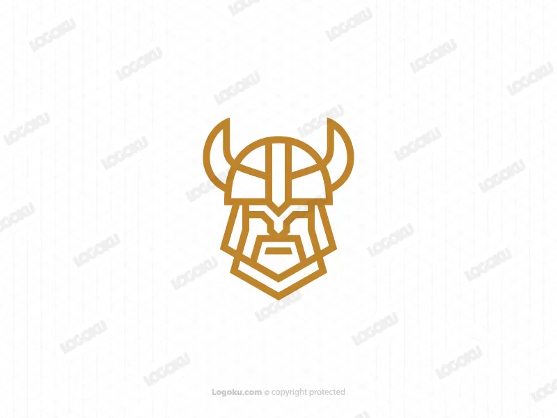 Logotipo vikingo dorado genial