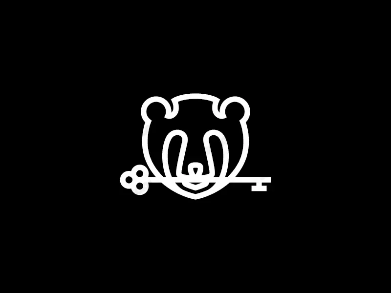 Logotipo del oso casero blanco