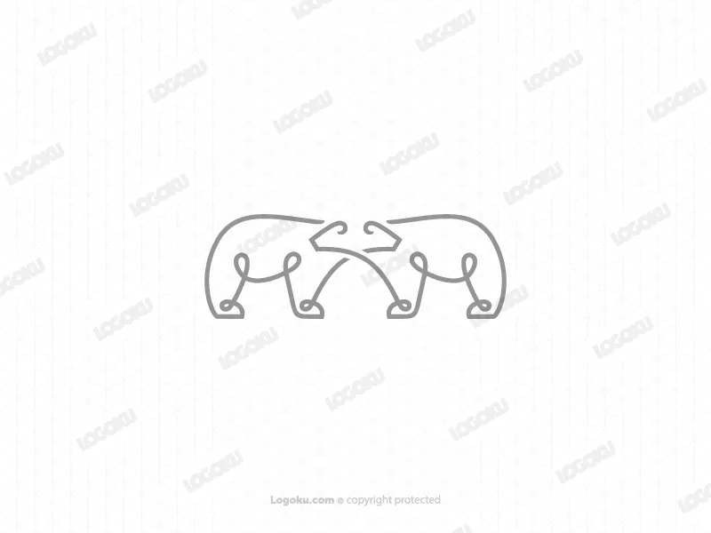 Logotipo del oso polar gris
