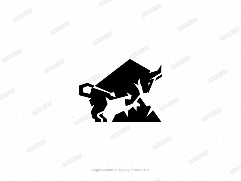 Logotipo de toro negro duro y áspero
